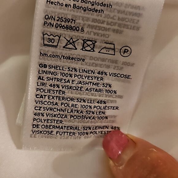 NWT H&M Linen blend shirt dress size Medium - Picture 11 of 13